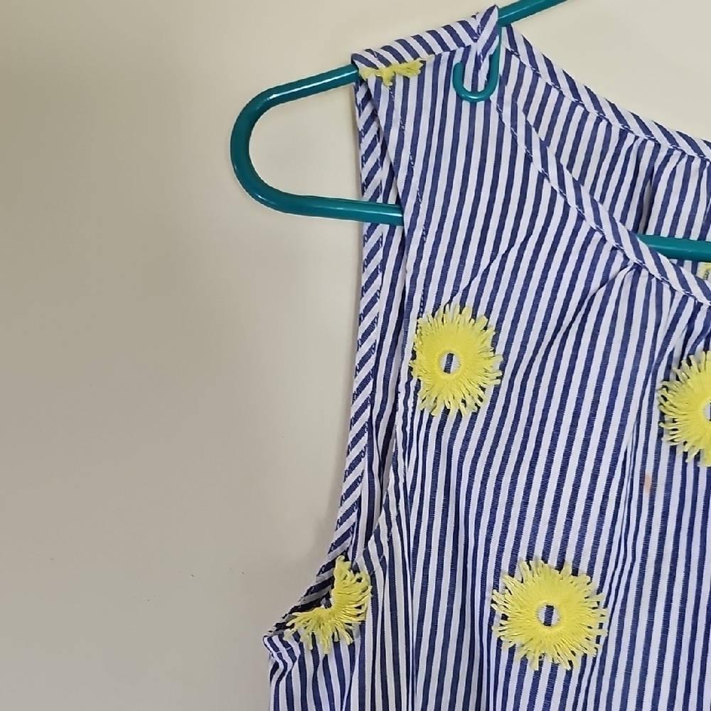 Lou & Grey Blue and White Striped Dress with Yellow Accents - Picture 4 of 8